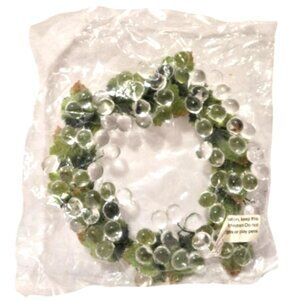 Fortunoff  Christmas  Vtg Faceted Lucite Acrylic Clear Grape Wreath Candle Ring